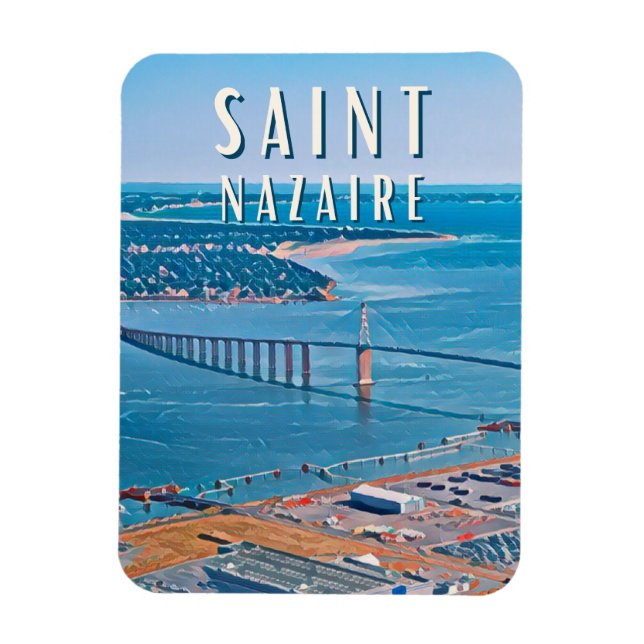 Saint Nazaire Photo Vintage Magnet (Vertikal)