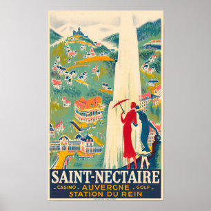 Saint-Nectaire Frankrike Vintage affisch