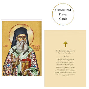 Saint Nektarios av Aegina Prayer Card Placeringskort