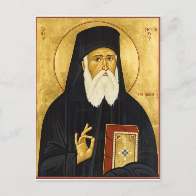 Saint Nektarios Icon Vykort (Framsida)