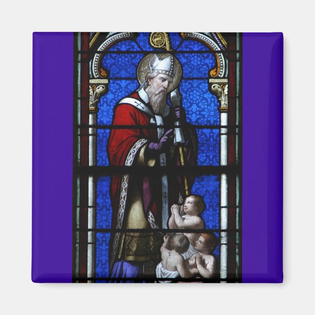 Saint Nicholas Blessings-lagrade glas Magnet (Framsidan)