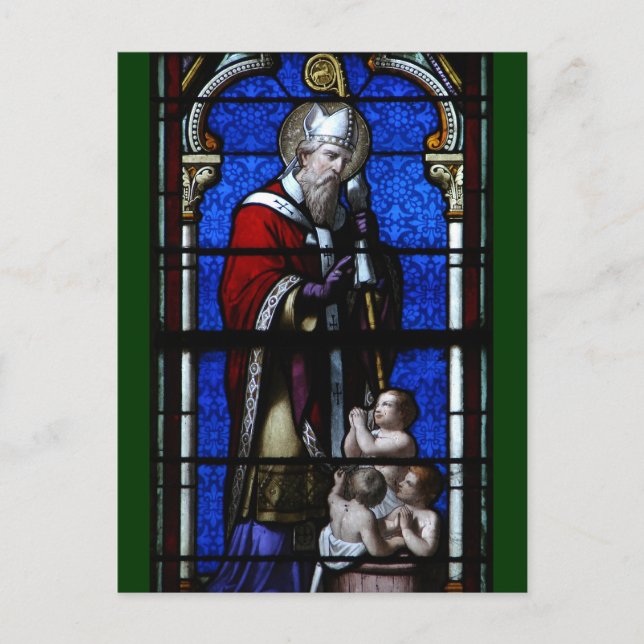 Saint Nicholas Blessings-lagrade glas Vykort (Framsida)