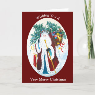Saint Nicholas jul Hälsning Helgkort