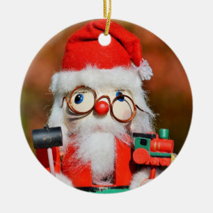 Saint Nicholas Jultomten Nutcracker Julgransprydnad Keramik
