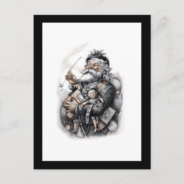 Saint Nicholas med hans paket Leksaker Vykort (Framsida)