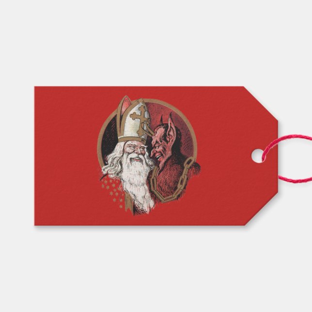 Saint Nicholas och Krampus Presentetikett (Framsidan (Horisontell))