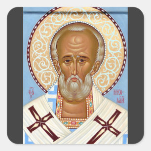 Saint Nicholas of Myra Fyrkantigt Klistermärke