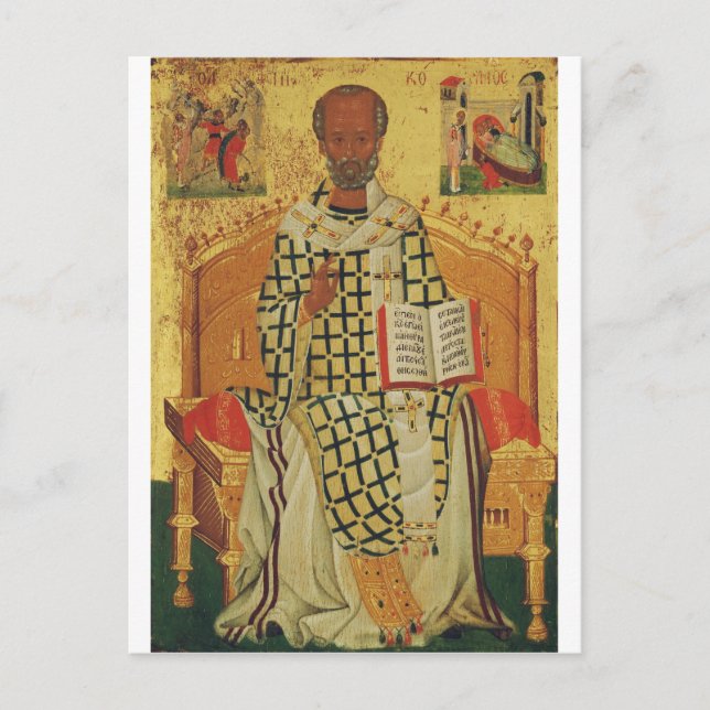 Saint Nicholas of Myra Orthodox Icon Vykort (Framsida)