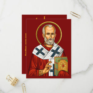 Saint Nicholas ortodox ikon 04 Inbjudan Vykort