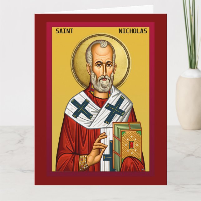 Saint Nicholas ortodox ikon 09 Kort (Framsida)