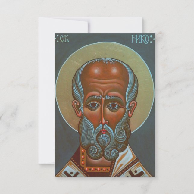 Saint Nicholas the Wonderworking Tack Kort (Framsida)