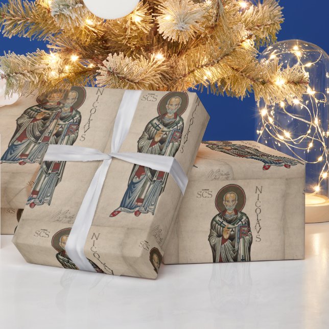 Saint Nick Saint Nicholas av Myra Mönster Watercol Presentpapper (Helgdagar)