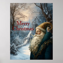 Saint Nick Winter Porträtt | Digital Art Poster
