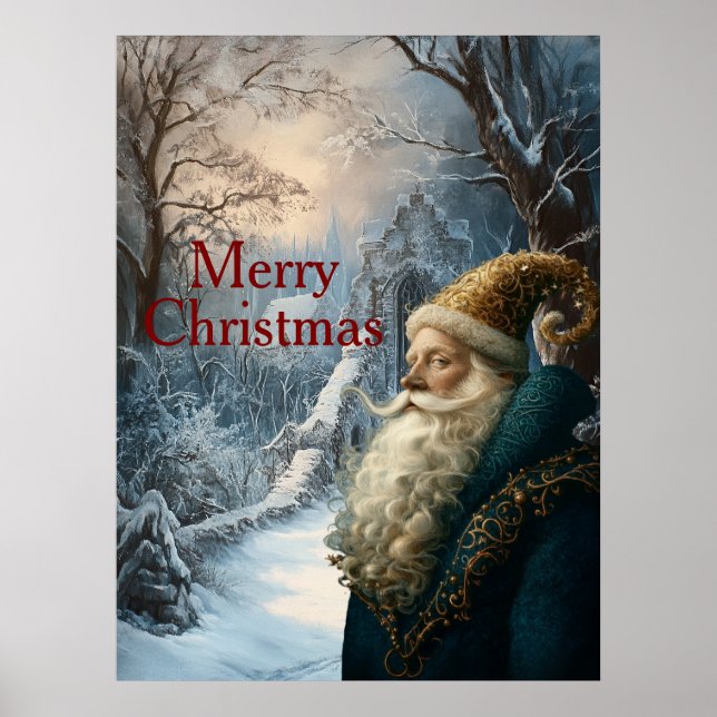 Saint Nick Winter Porträtt | Digital Art Poster (Framsidan)