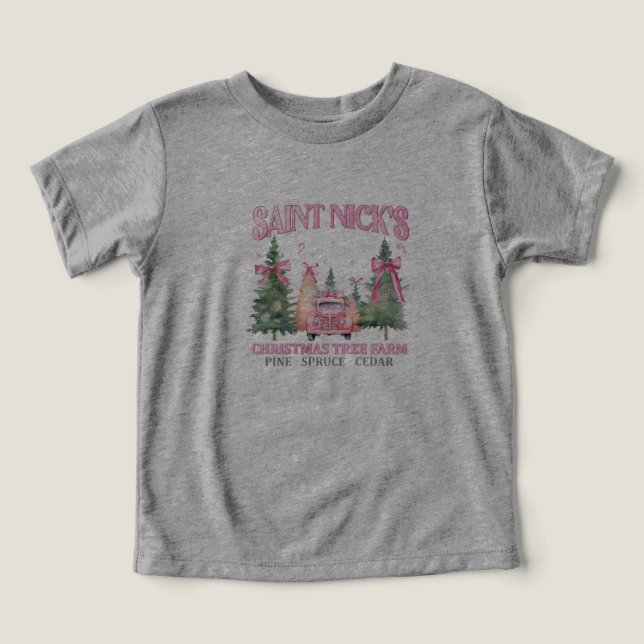 ’Saint Nick's Träd Farm’ T Shirt (Design Framsida)