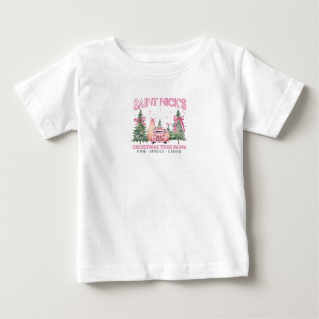 ’Saint Nick's Träd Farm’ T Shirt (Framsida)