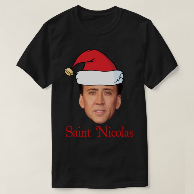 Saint Nicolas Cage jul T Shirt (Design framsida)