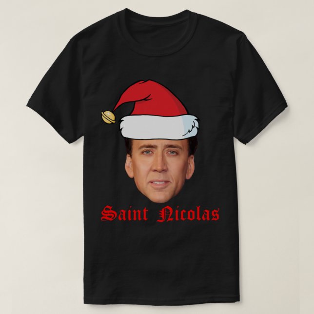 Saint Nicolas Cage-julkort T Shirt (Design framsida)