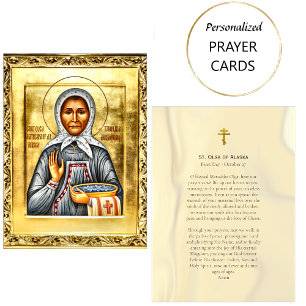 Saint Olga av Alaska Prayer Card Placeringskort