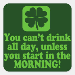 Saint Paddys Day Grönt Beer Quote Fyrkantigt Klistermärke