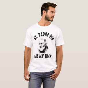 Saint Padre Pio har min bakre katolska Black & Whi T Shirt