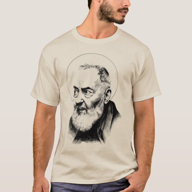 Saint Padre Pio har min katolska präst T Shirt (Framsida)