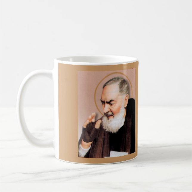 Saint Padre Pio, katolik Mystic Kaffemugg (Vänster)