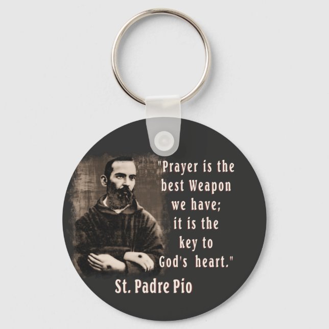 Saint Padre Pio-katolska Saint A-092721 Nyckelring (Framsida)