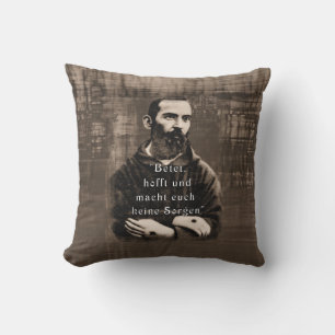 Saint Padre Pio-katolskt heligt-tyskt citat Kudde