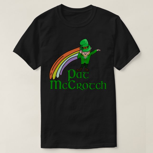 Saint Pat McCrotch Funny Shamrocks St. T Shirt (Design framsida)