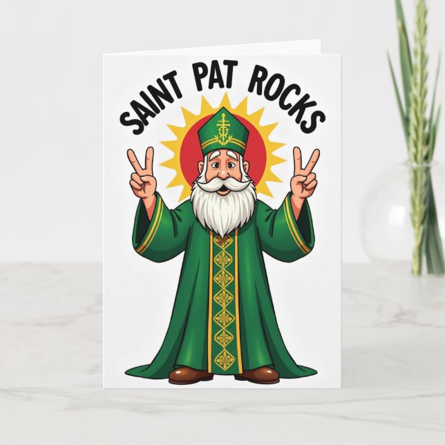 Saint Pat Rocks Solstrålekort Kort (Framsida)