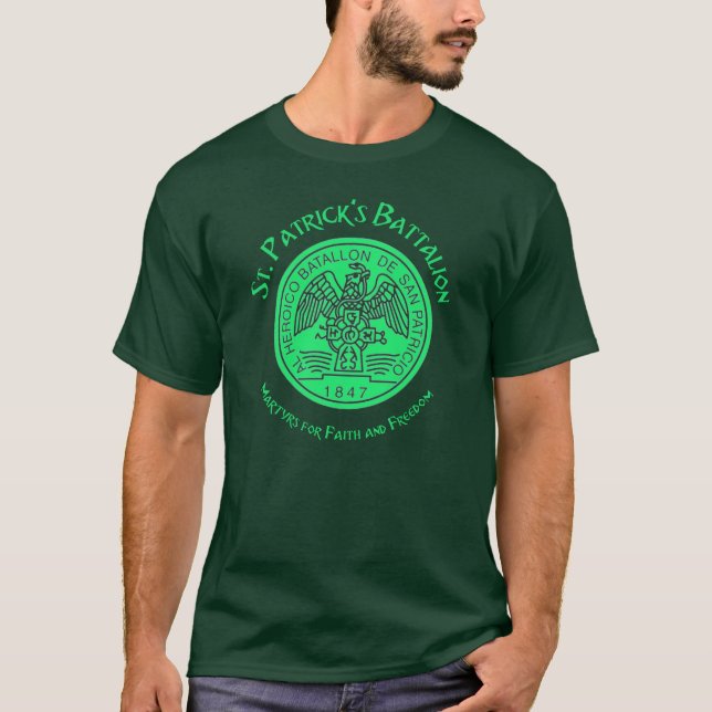 Saint patrick Battalion San Patricios katolik T Shirt (Framsida)