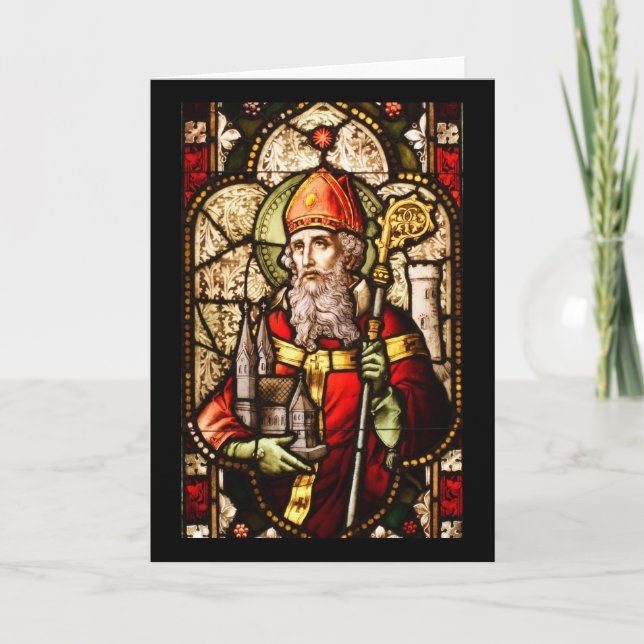 Saint patrick-bild på glasskiktat glas helgkort (Framsida)