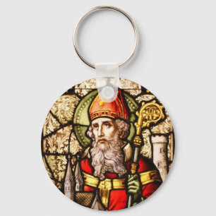 Saint patrick-bild på glasskiktat glas nyckelring