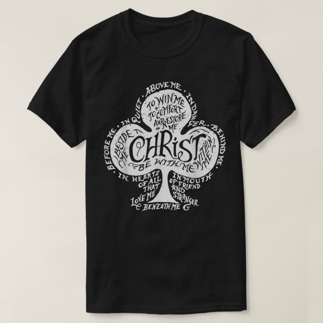 Saint patrick Breastplate Prayer Catholik Grönt T Shirt (Design framsida)