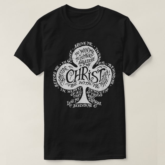 Saint patrick Breastplate Prayer Catholik Grönt T Shirt (Design framsida)