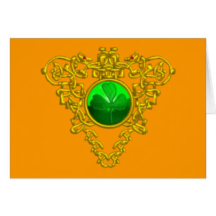 SAINT PATRICK CELTIC HEART,orange Hälsningskort