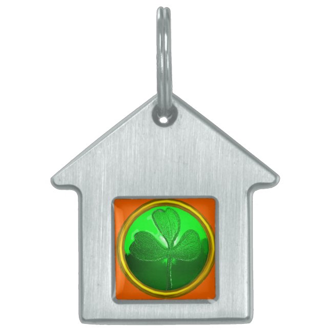 SAINT PATRICK CELTIC HEART,SHAMROCK,orange ID-bricka Husdjur (Framsidan)