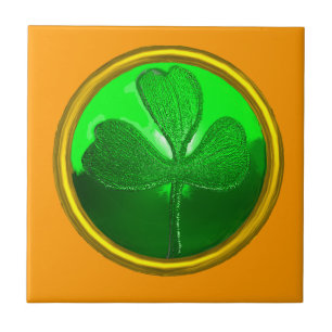 SAINT PATRICK CELTIC HEART,SHAMROCK,orange Kakelplatta