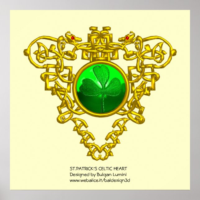 SAINT PATRICK CELTIC HEART,SHAMROCK POSTER (Framsidan)