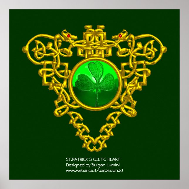 SAINT PATRICK CELTIC HEART,SHAMROCK POSTER (Framsidan)