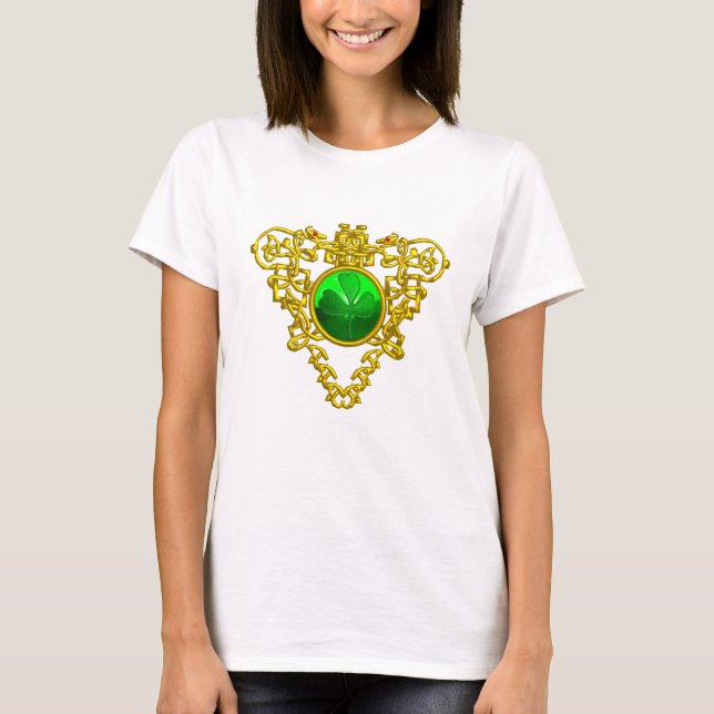 SAINT PATRICK CELTIC HEART WITH GRÖNT SHAMROCK T SHIRT (Framsida)