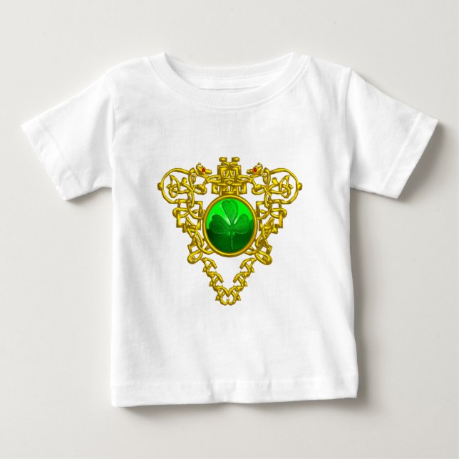 SAINT PATRICK CELTIC HEART WITH GRÖNT SHAMROCK TEE SHIRT (Framsida)