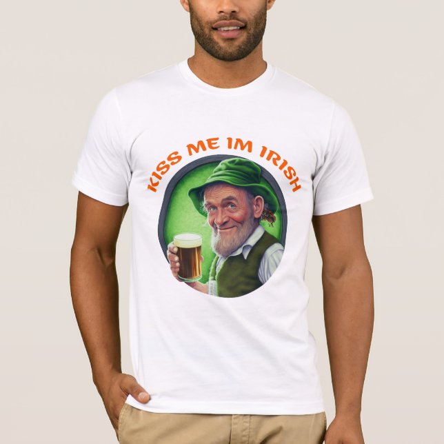 Saint patrick Dag Gift Shirt | Kyss mig im irish T Shirt (Framsida)