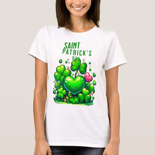 Saint patrick dag Tees: Fira i Grönt med T Shirt (Framsida)