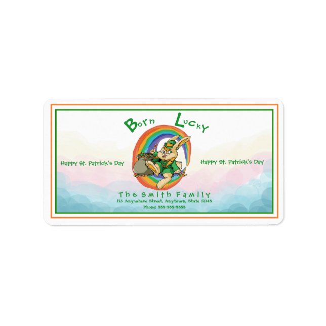 Saint patrick-dagen adressetikett (Framsidan)