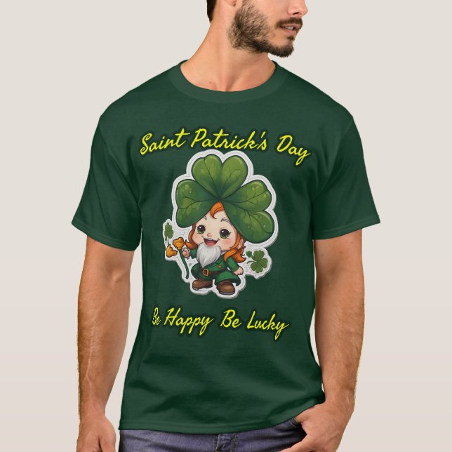 Saint patrick-dagen: Var lucky, var lycklig T Shirt (Framsida)