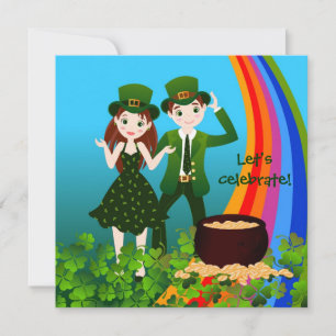 saint patrick Day Kids Party Inbjudningar