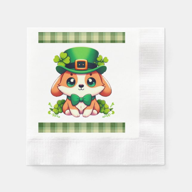 Saint patrick Day puppy Pappersservett (Framsidan)