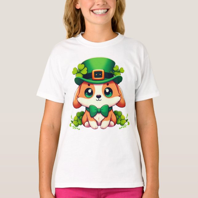 Saint patrick Day puppy T Shirt (Framsida)